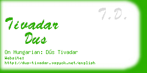 tivadar dus business card
